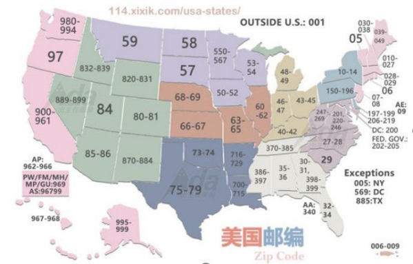 如何劃分美西、美中、美東地區？
