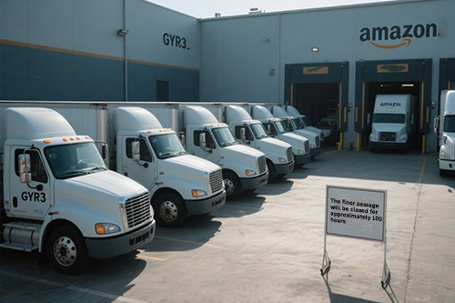 1753345106298142.jpg 亞馬遜FBA倉庫外,卡車長龍蜿蜒數公里